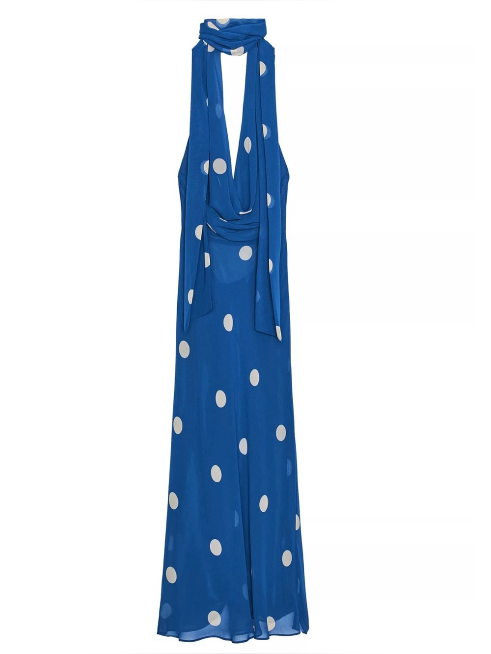 ❤️ ZARA Blue Polka Dot Midi DRESS